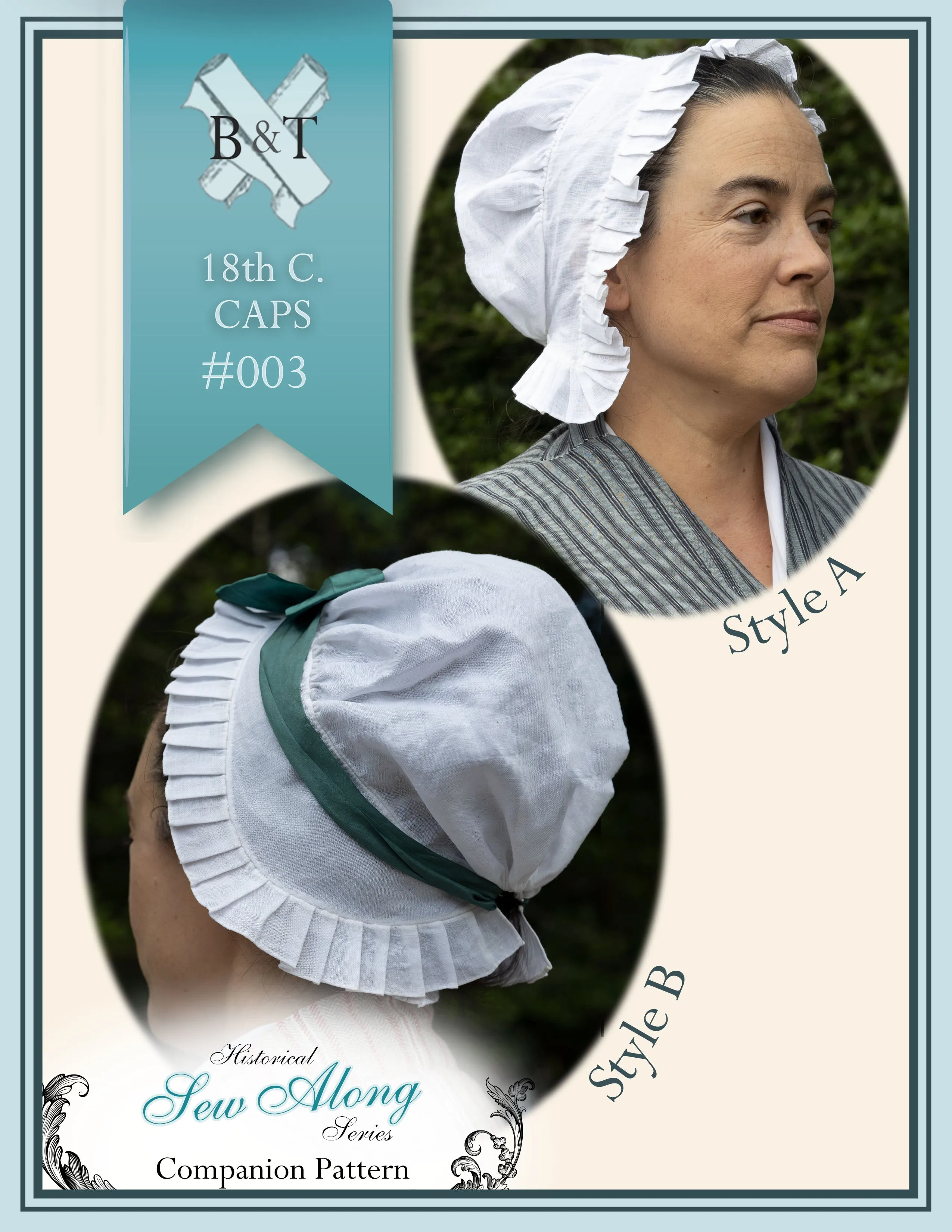 Burnley & Trowbridge 18th Century Caps Sew Along Companion Pattern-Digital