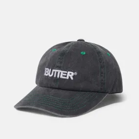 Butter Goods - Rounded Logo 6 Panel Cap - Washed Black