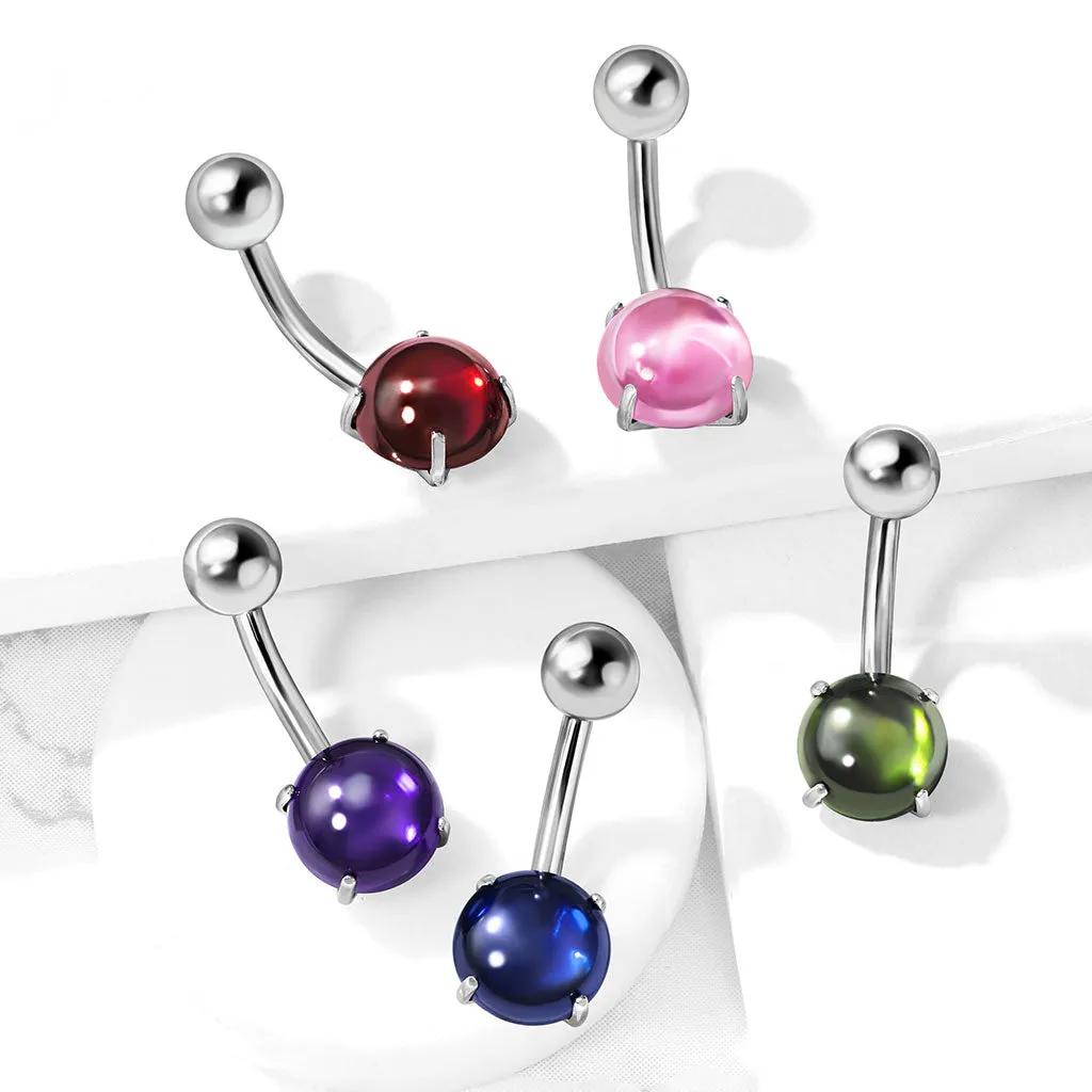 Cabochon Stone Belly Button Rings