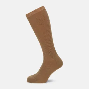 Camel Mid-Length Merino Socks