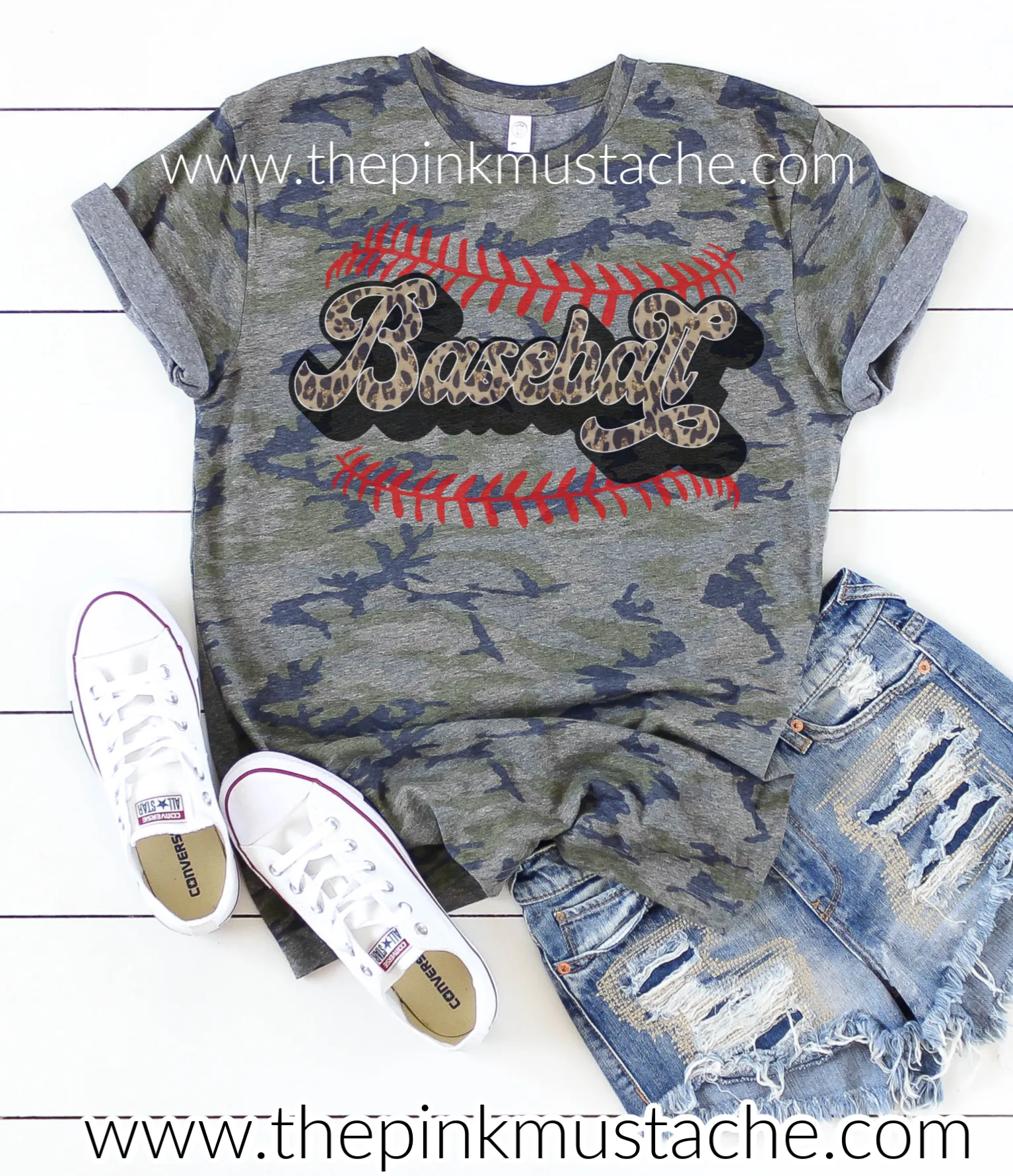 Camo Baseball Vintage Retro Tee / Baseball Fan Tee / Camouflage Baseball Shirt