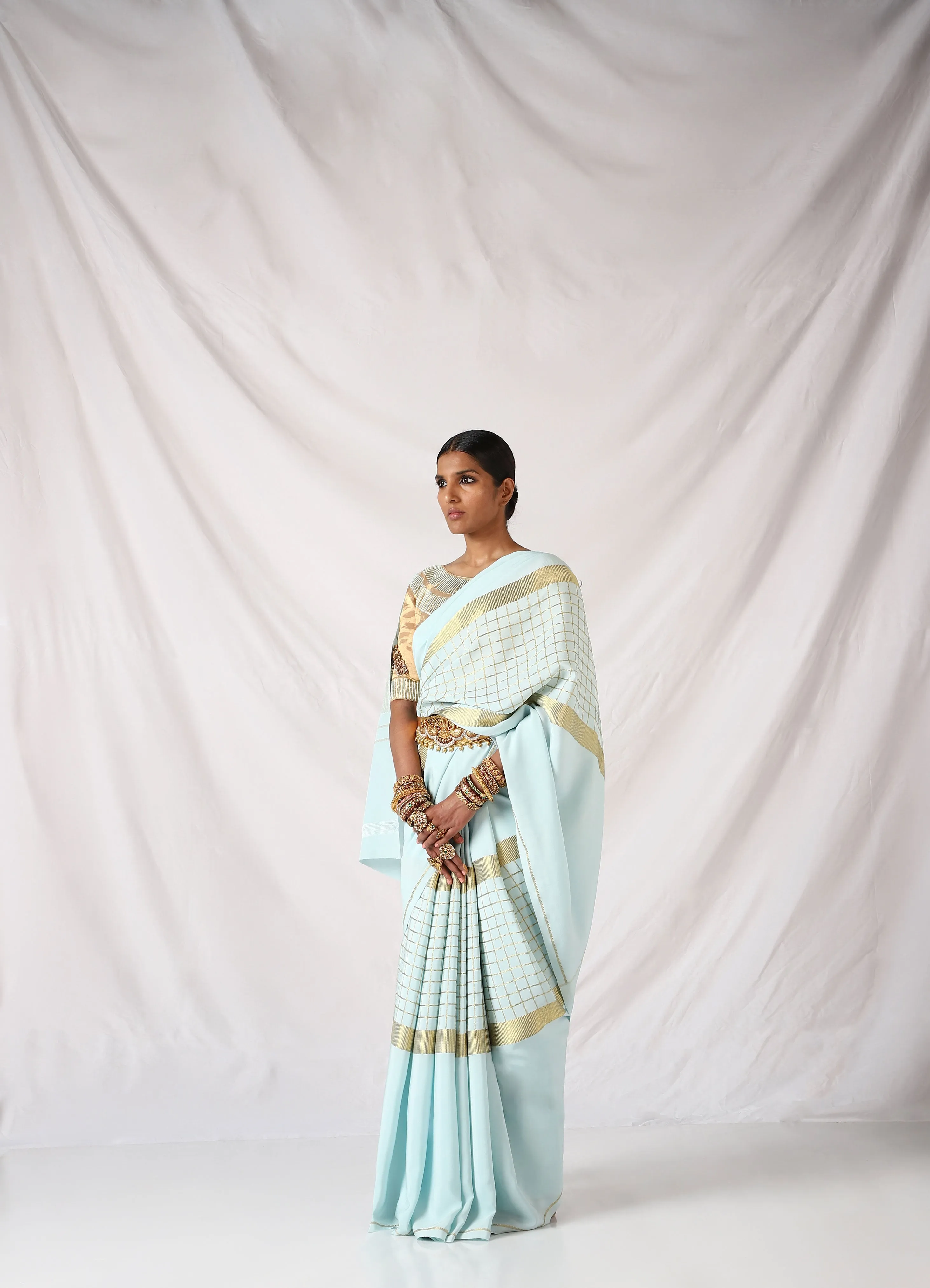 Canal Blue Eshwari Saree