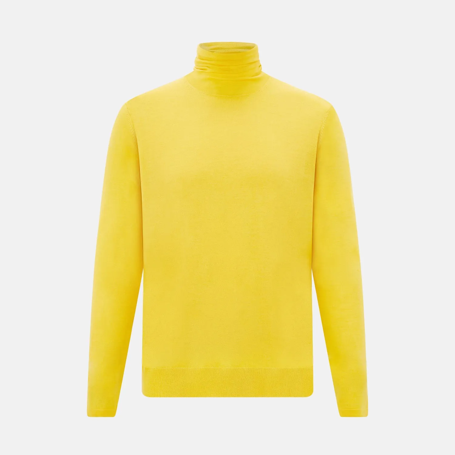 Canary Yellow Fine Merino High Neck Jumper