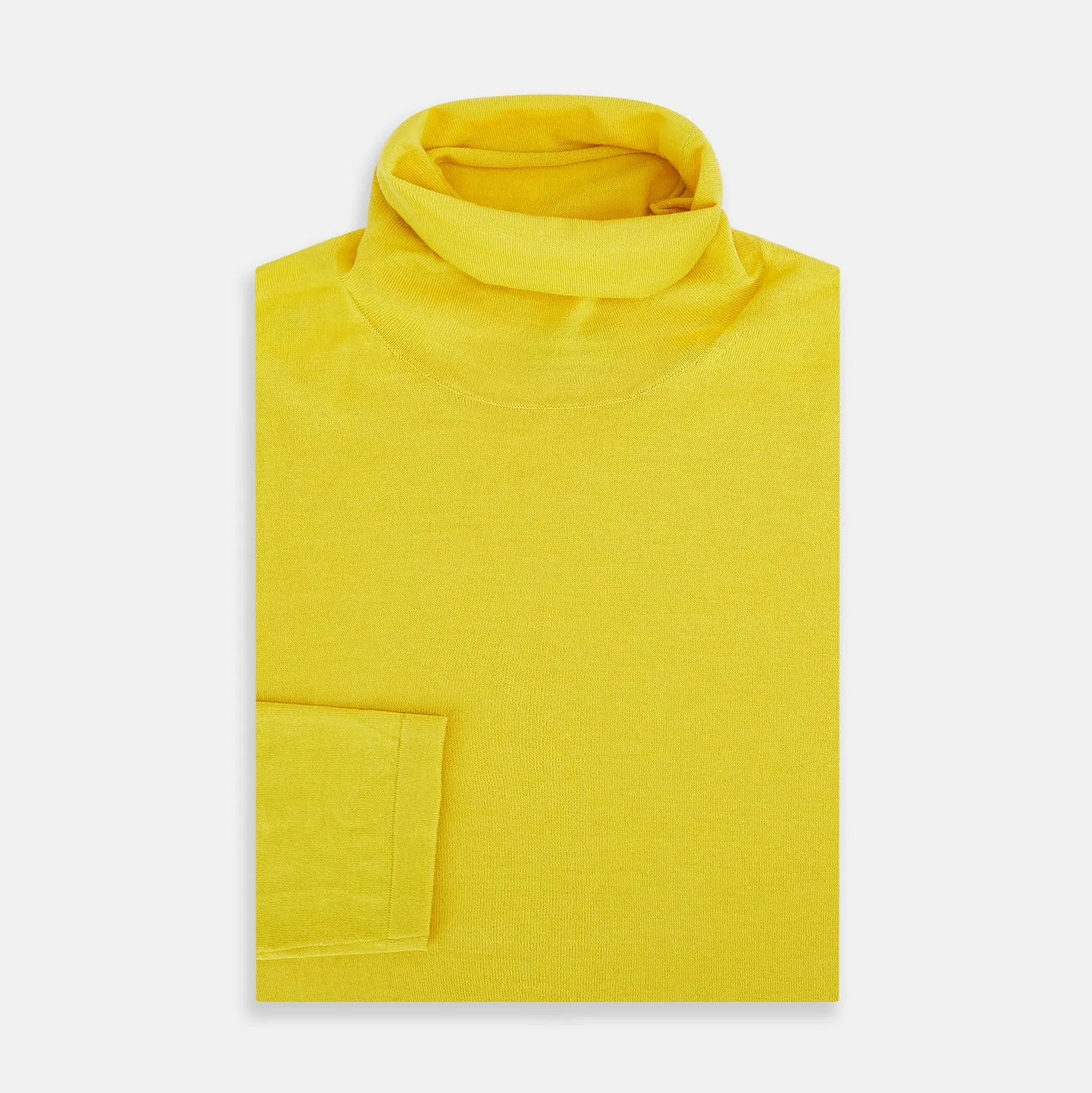 Canary Yellow Fine Merino High Neck Jumper