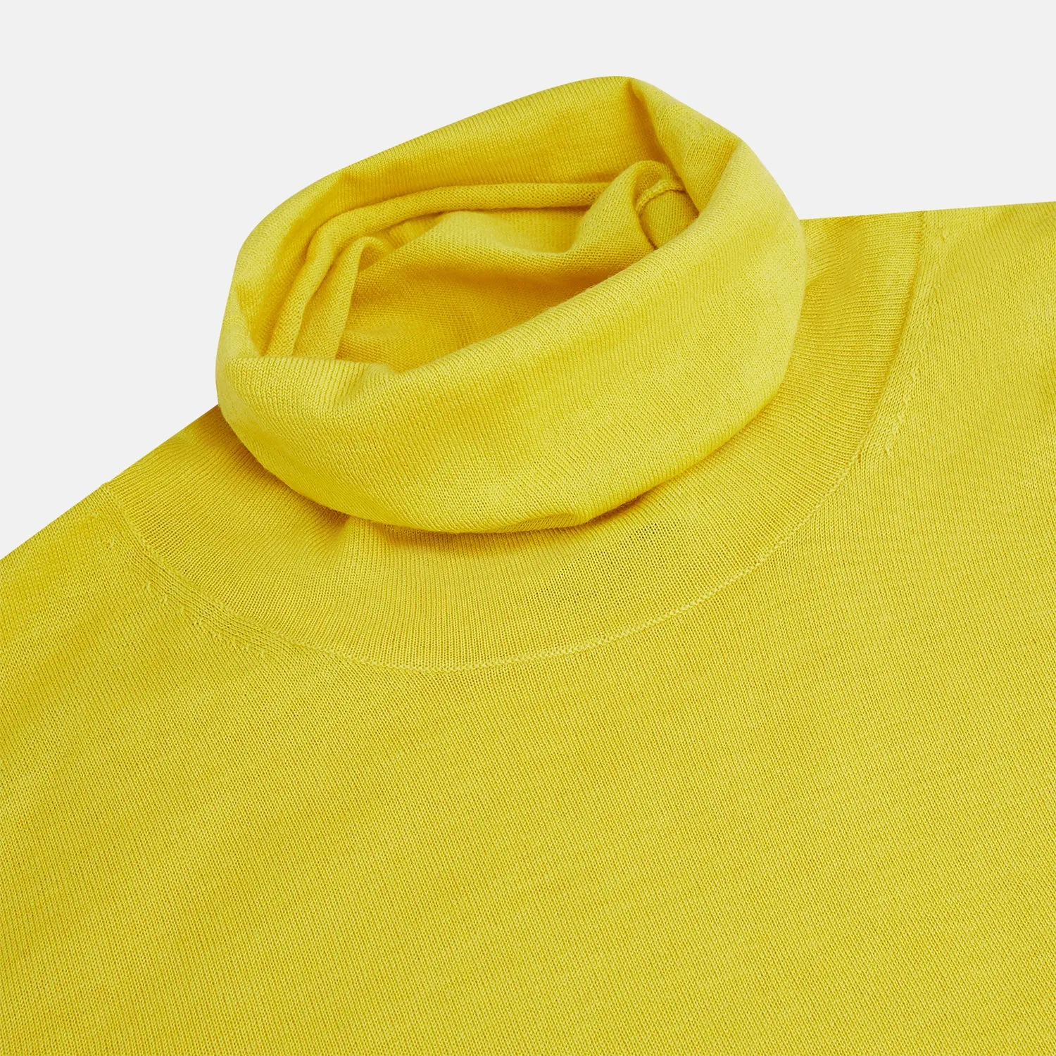 Canary Yellow Fine Merino High Neck Jumper