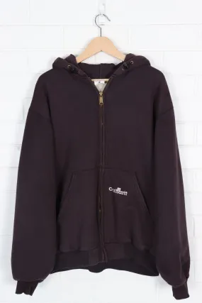 CARHARTT Plum Embroidered Full Zip Lined  Sweatshirt (XXL)