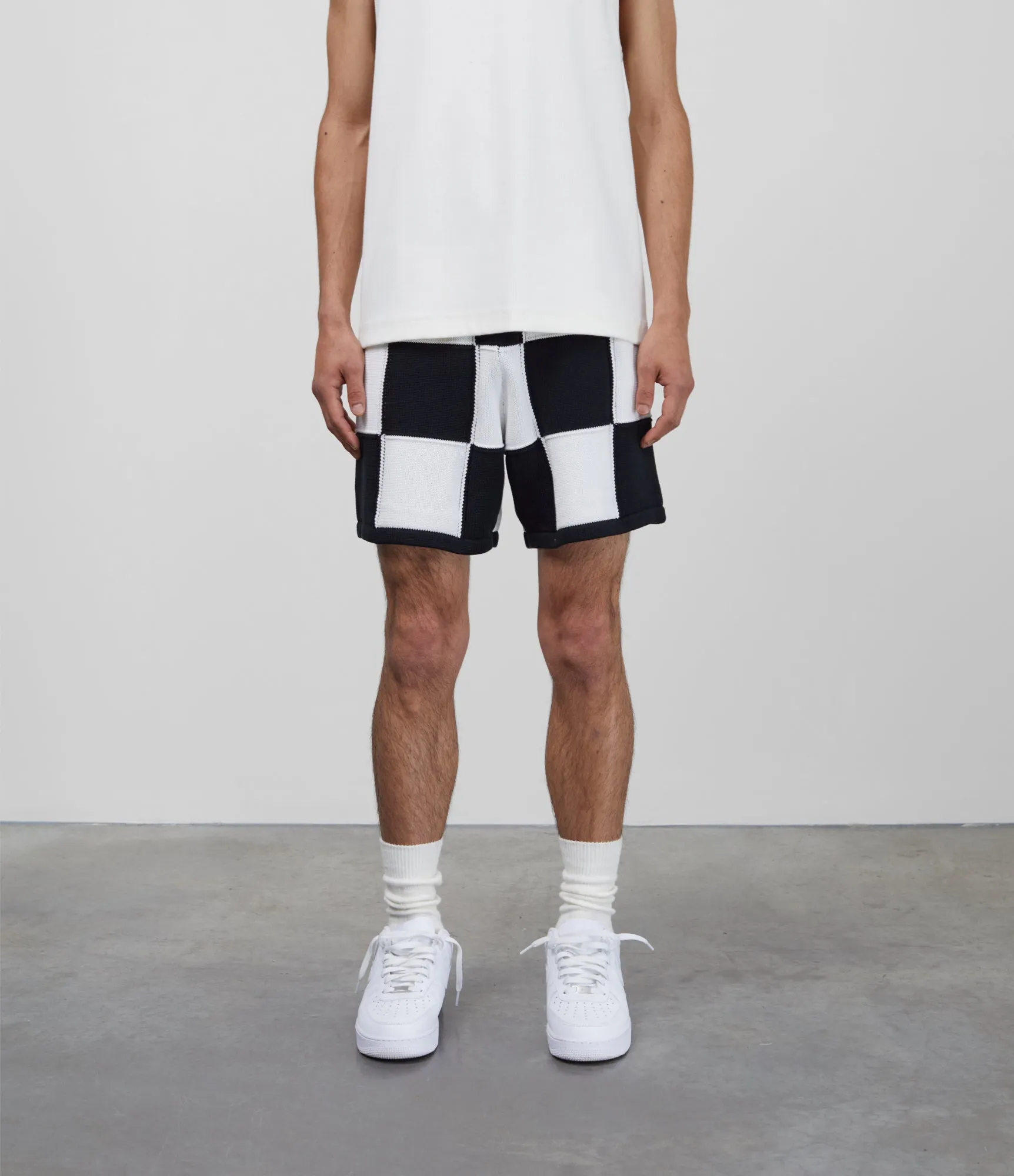 CB CHEQUERED KNIT SHORTS