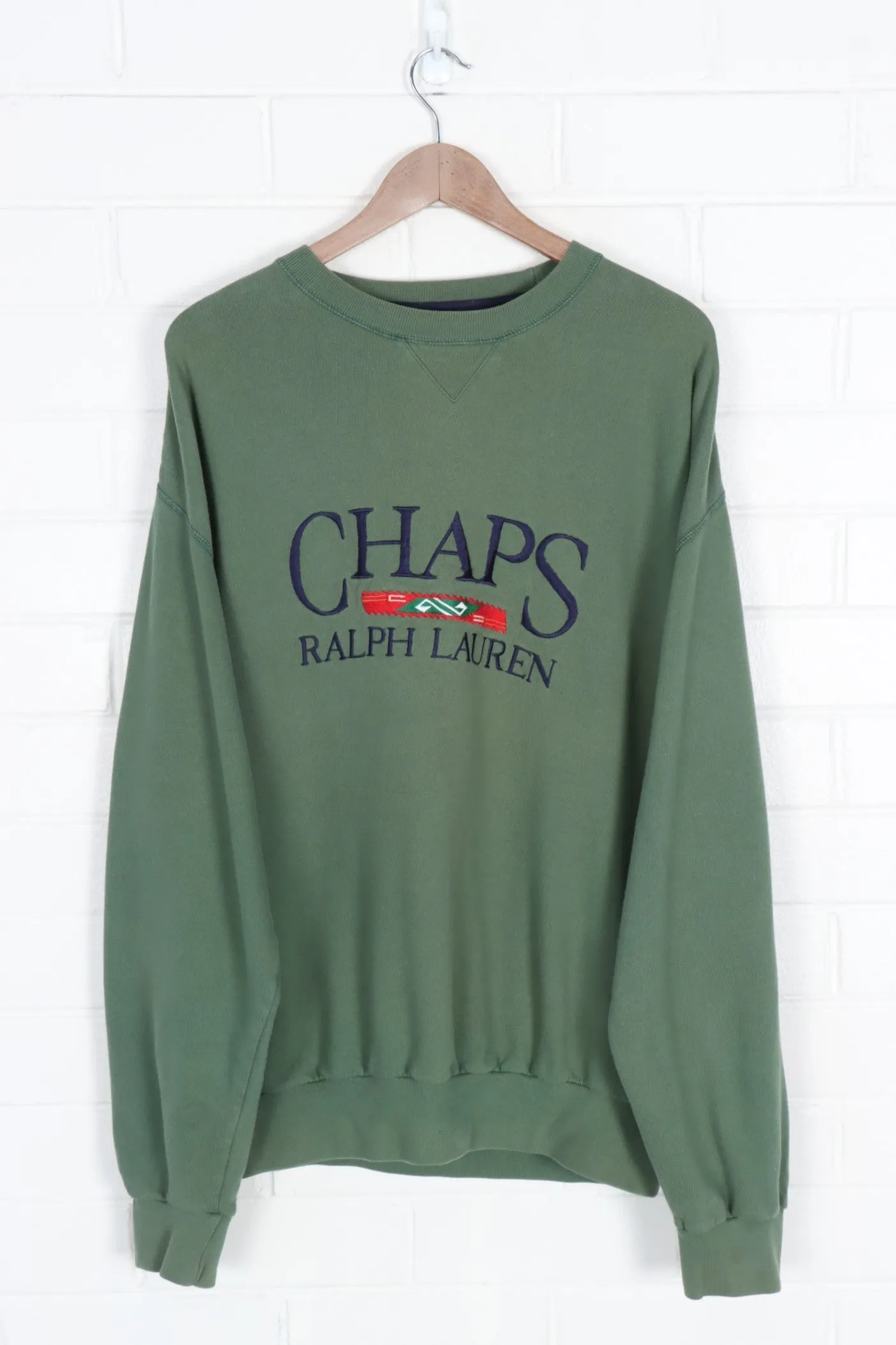 CHAPS RALPH LAUREN Green Embroidered Sweatshirt (XXL)