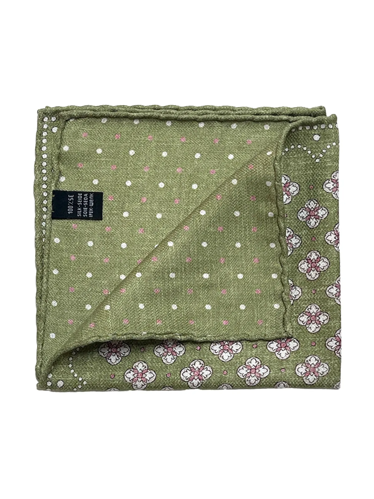 Chartreuse Green Medallion Printed Silk Pochette