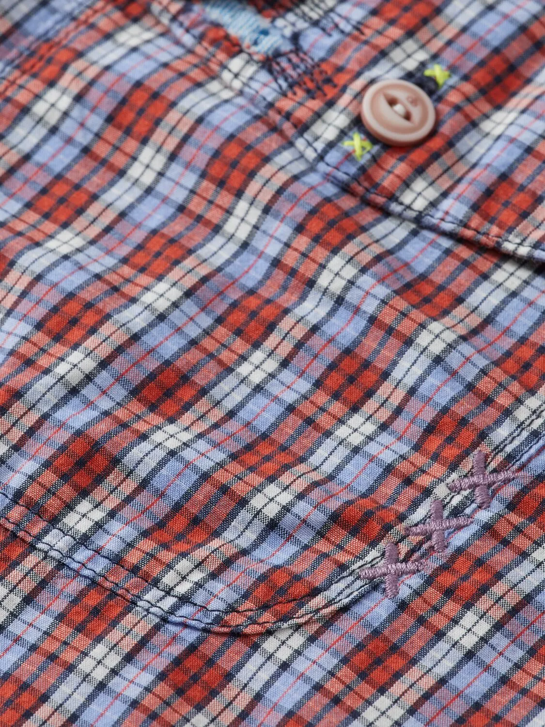 Check Mix Shirt | Blue Red Check