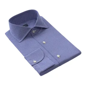 Checked Cotton Shirt in Blue