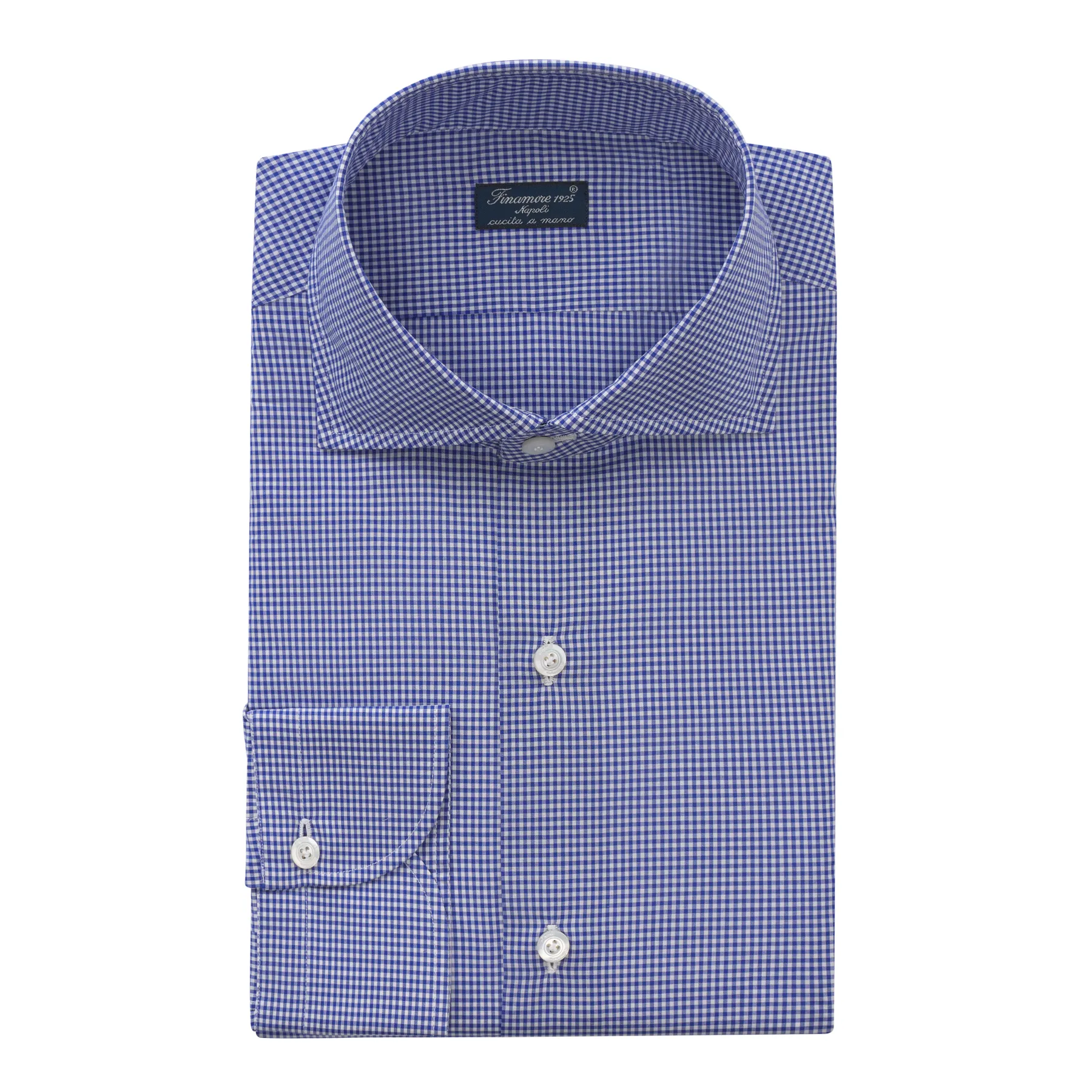 Checked Cotton Shirt in Blue