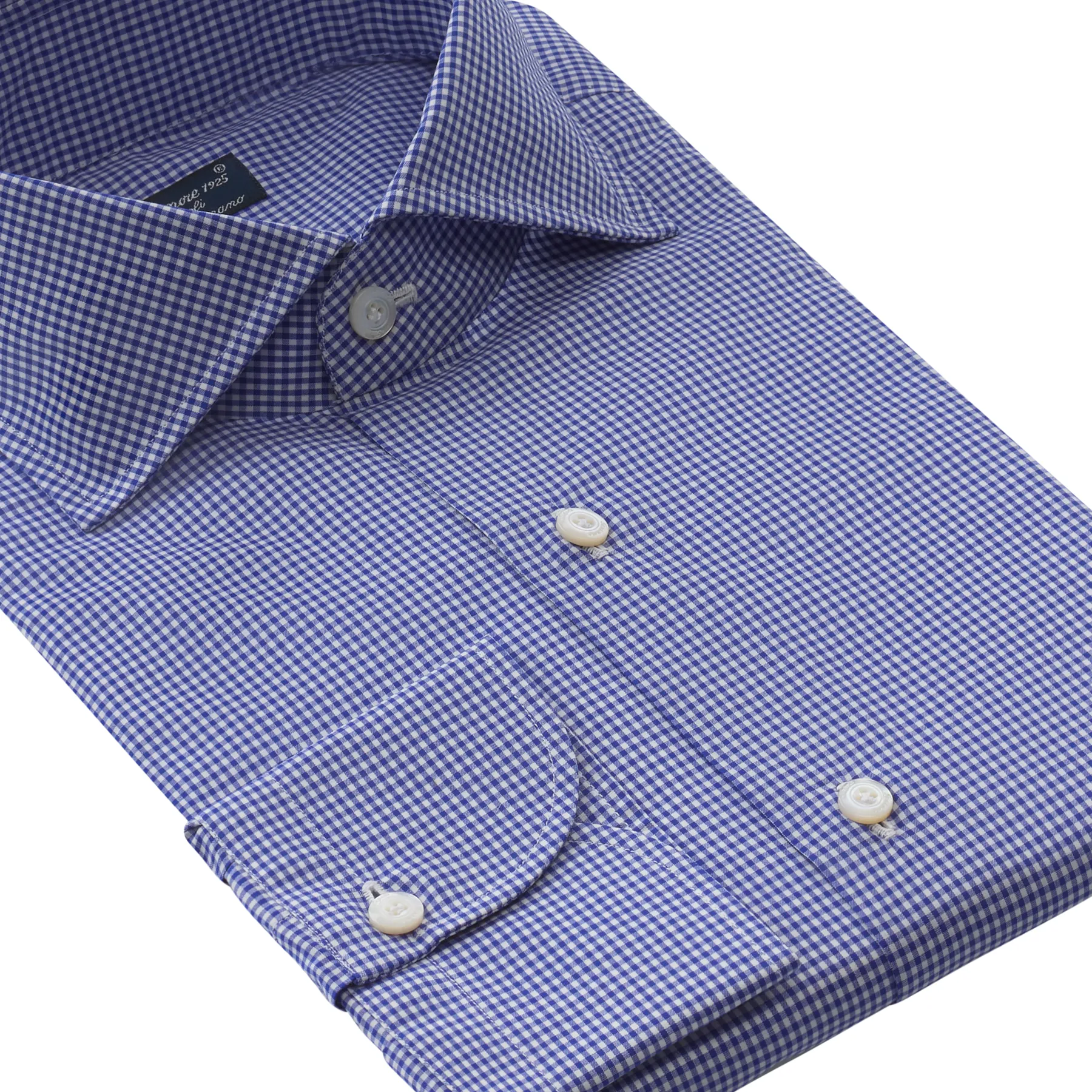 Checked Cotton Shirt in Blue