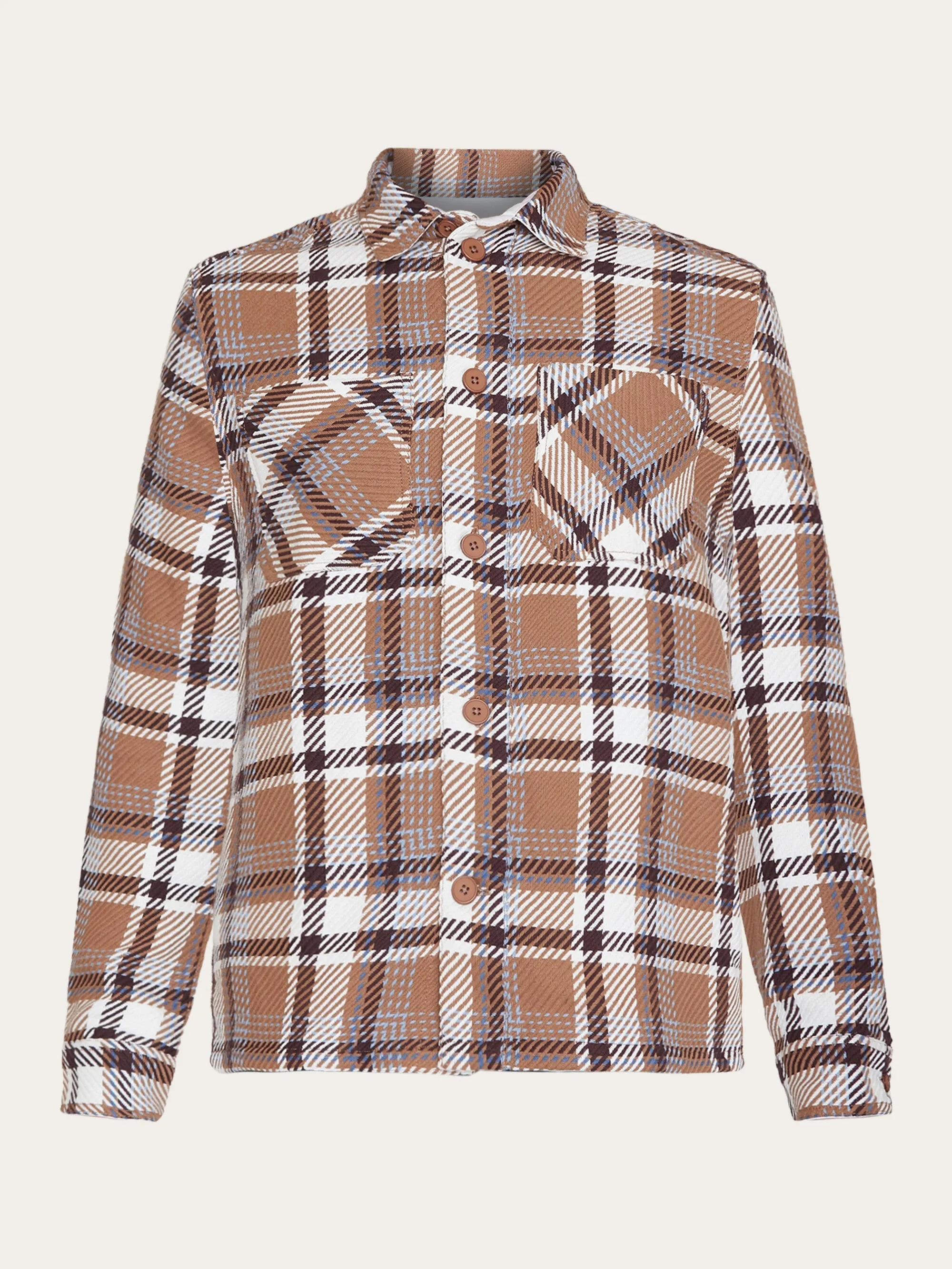 Checked overshirt - GOTS/Vegan - Brown check