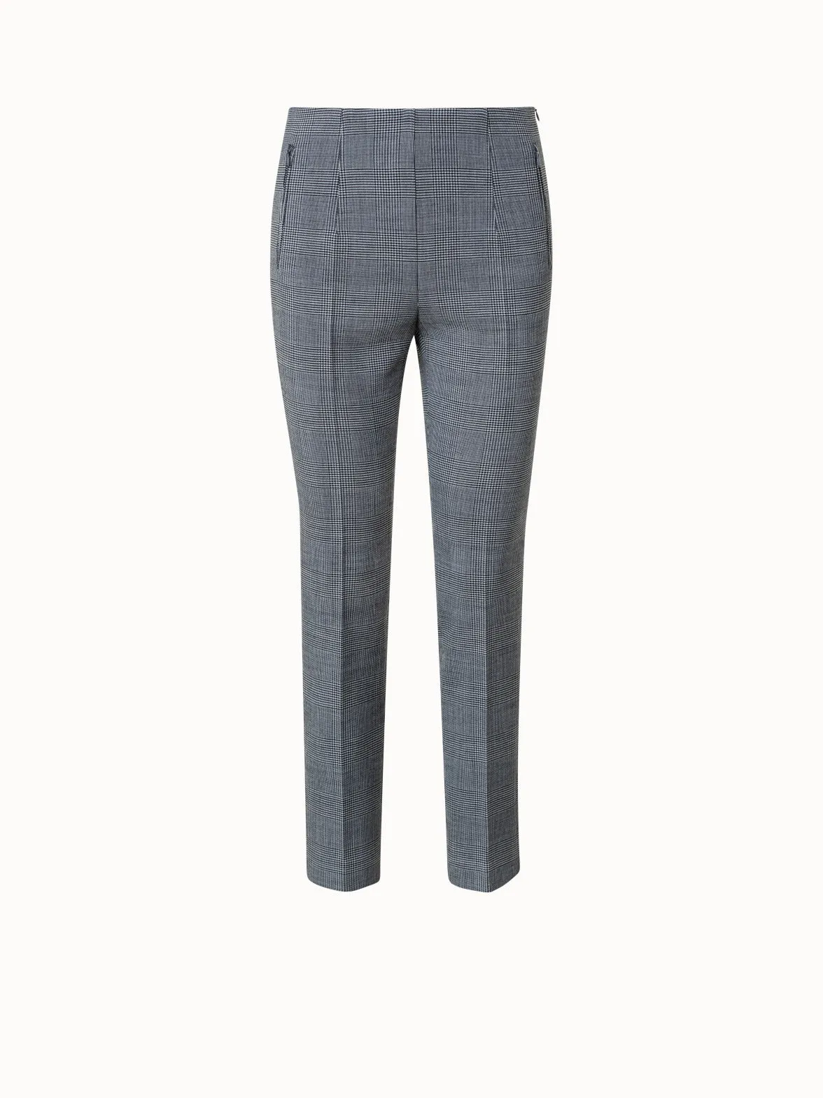 Checked Wool Double-Face Slim Pants