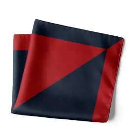 Chokore 2-in-1 Red & Navy Blue Silk Pocket Square - Solid Range