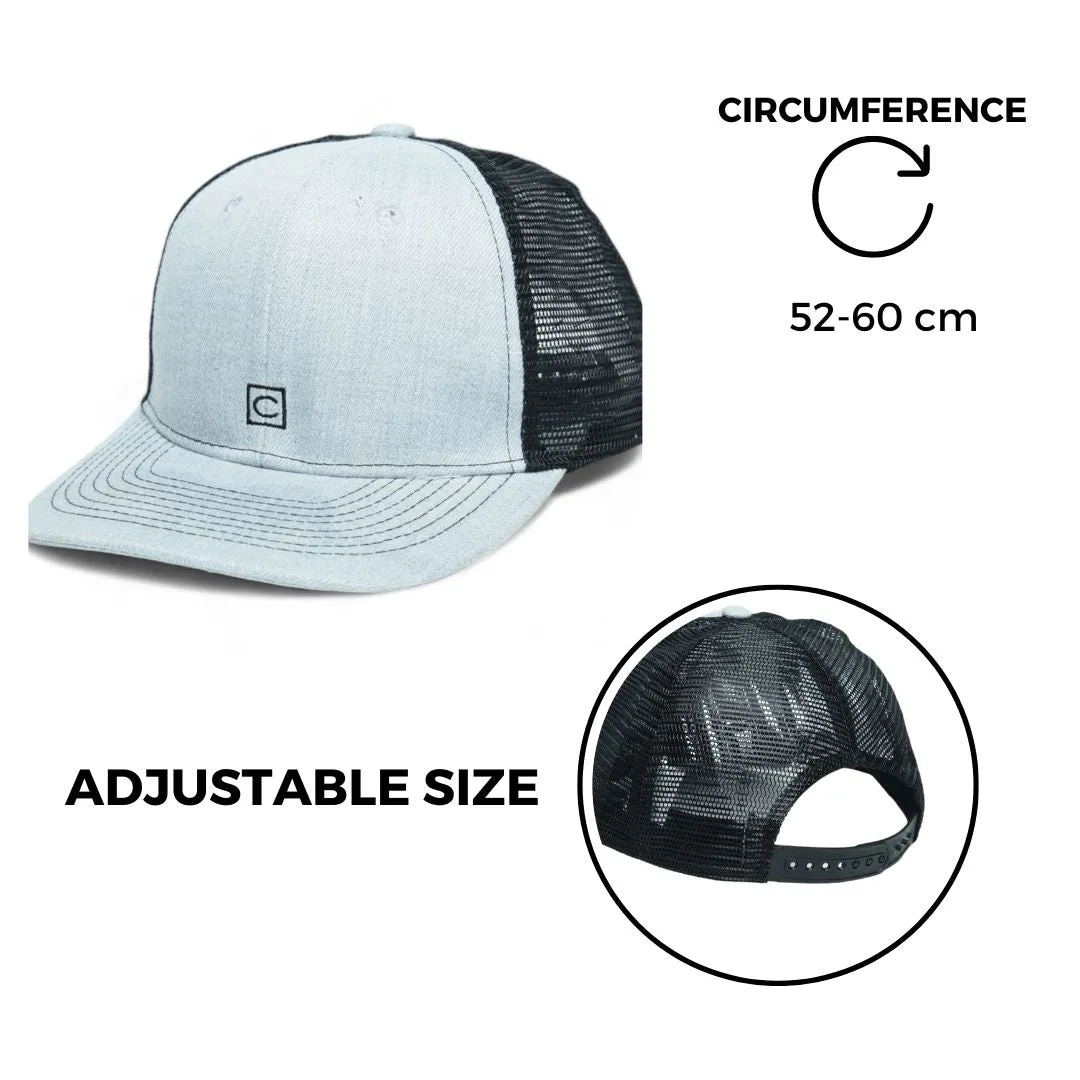 Chokore Curved Brim Mesh Baseball Cap (Grey & Black)