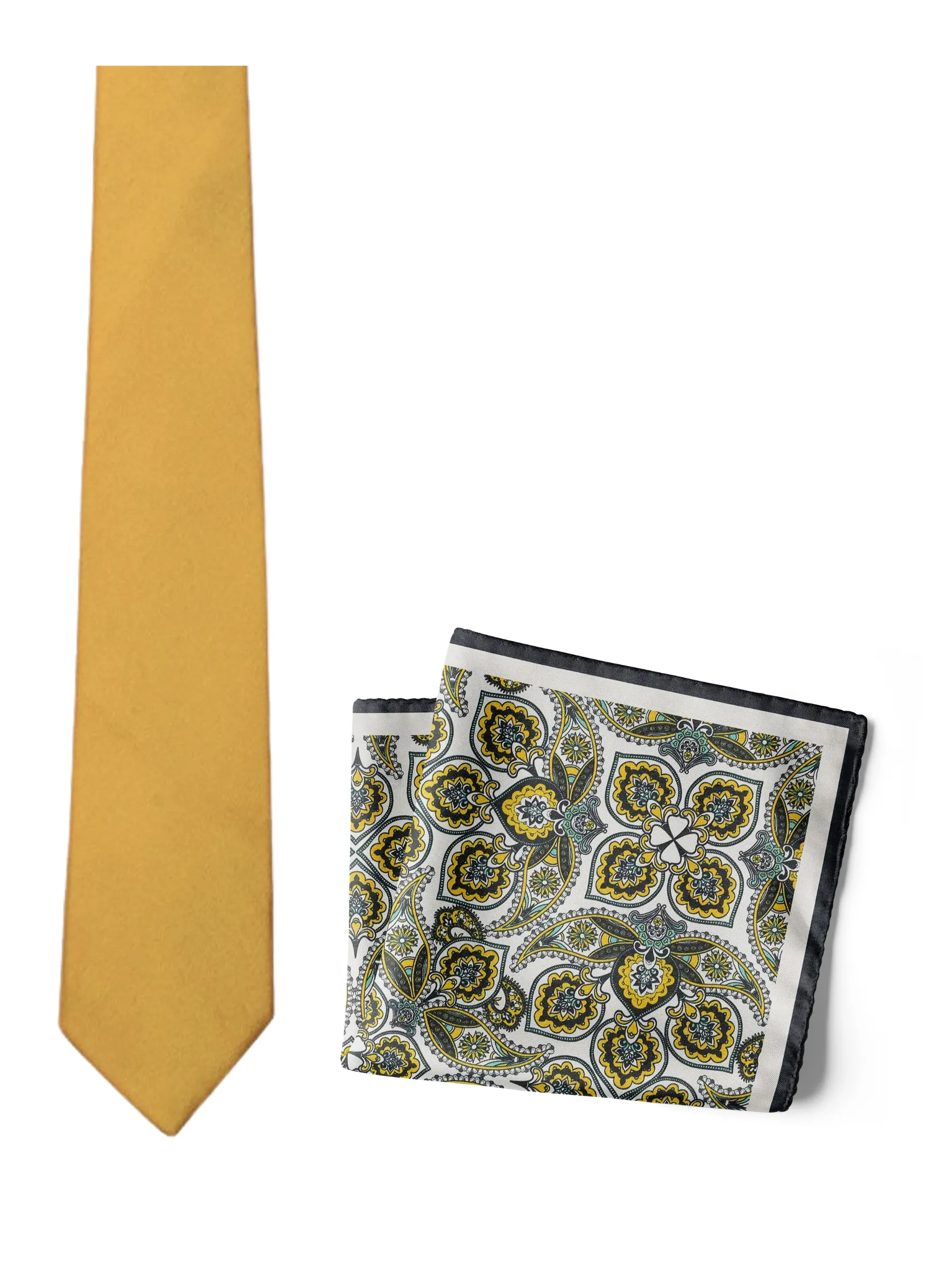 Chokore Gulmarg - Pocket Square & Chokore Yellow Silk Tie - Solids range