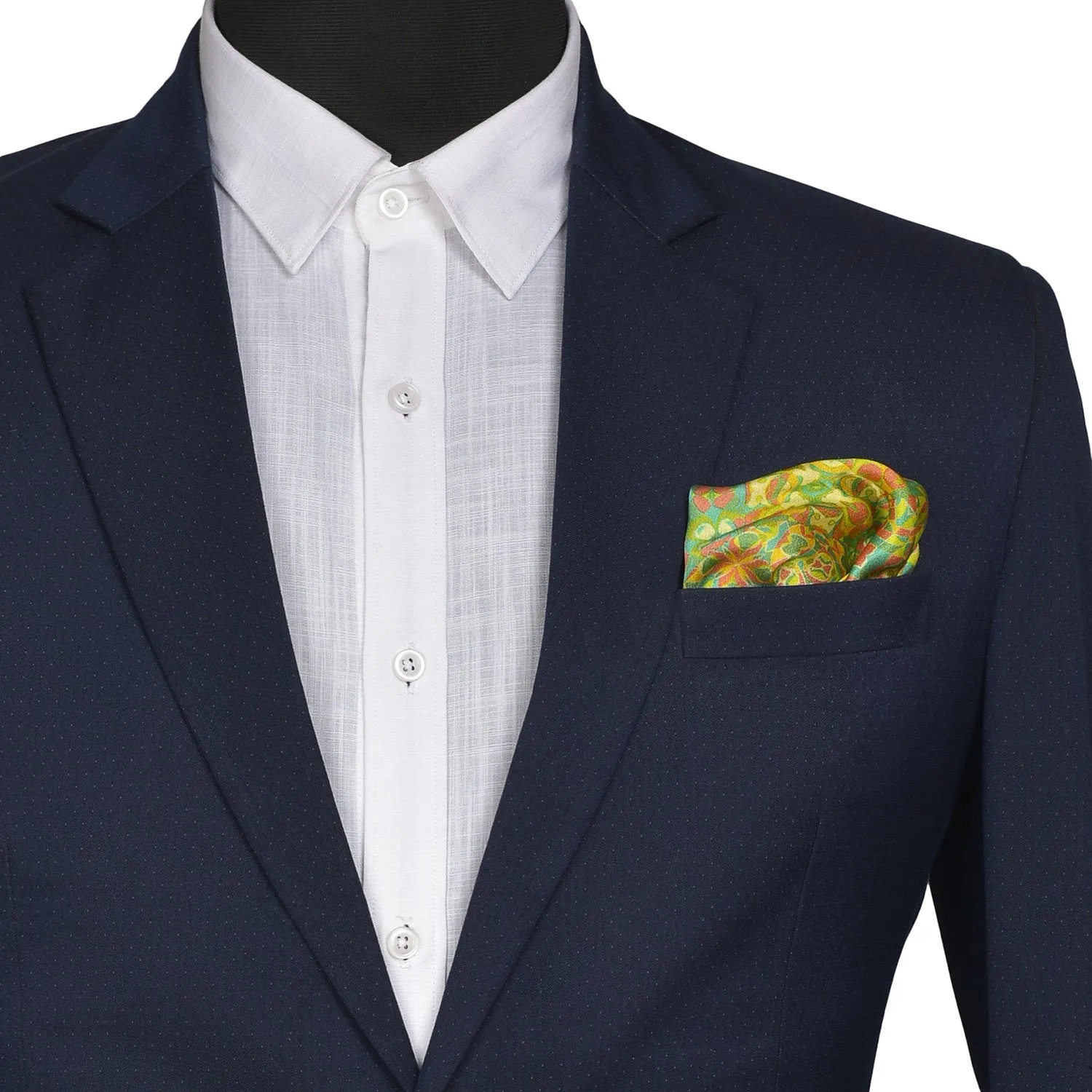 Chokore Light Green Silk Pocket Square -Indian At Heart line