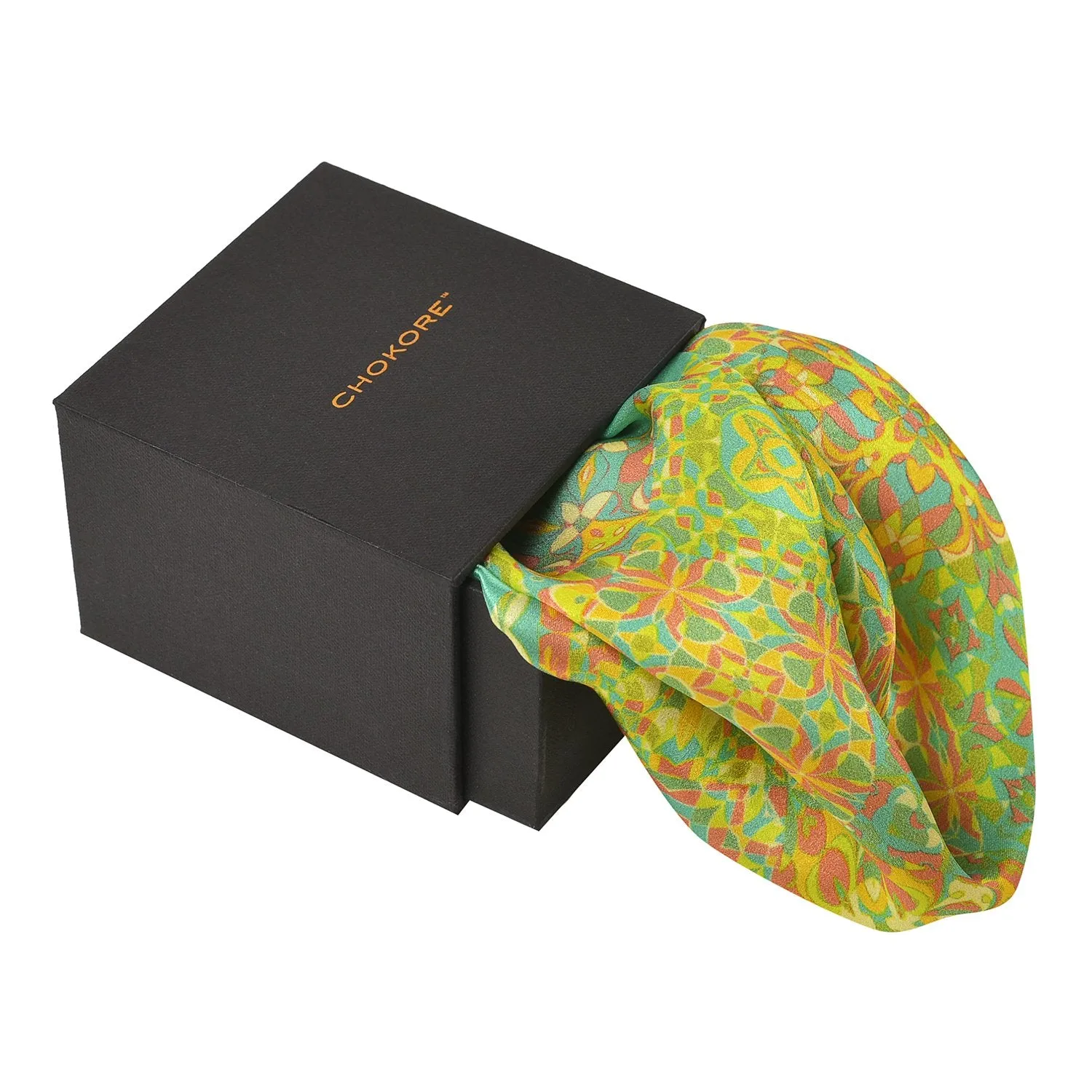 Chokore Light Green Silk Pocket Square -Indian At Heart line