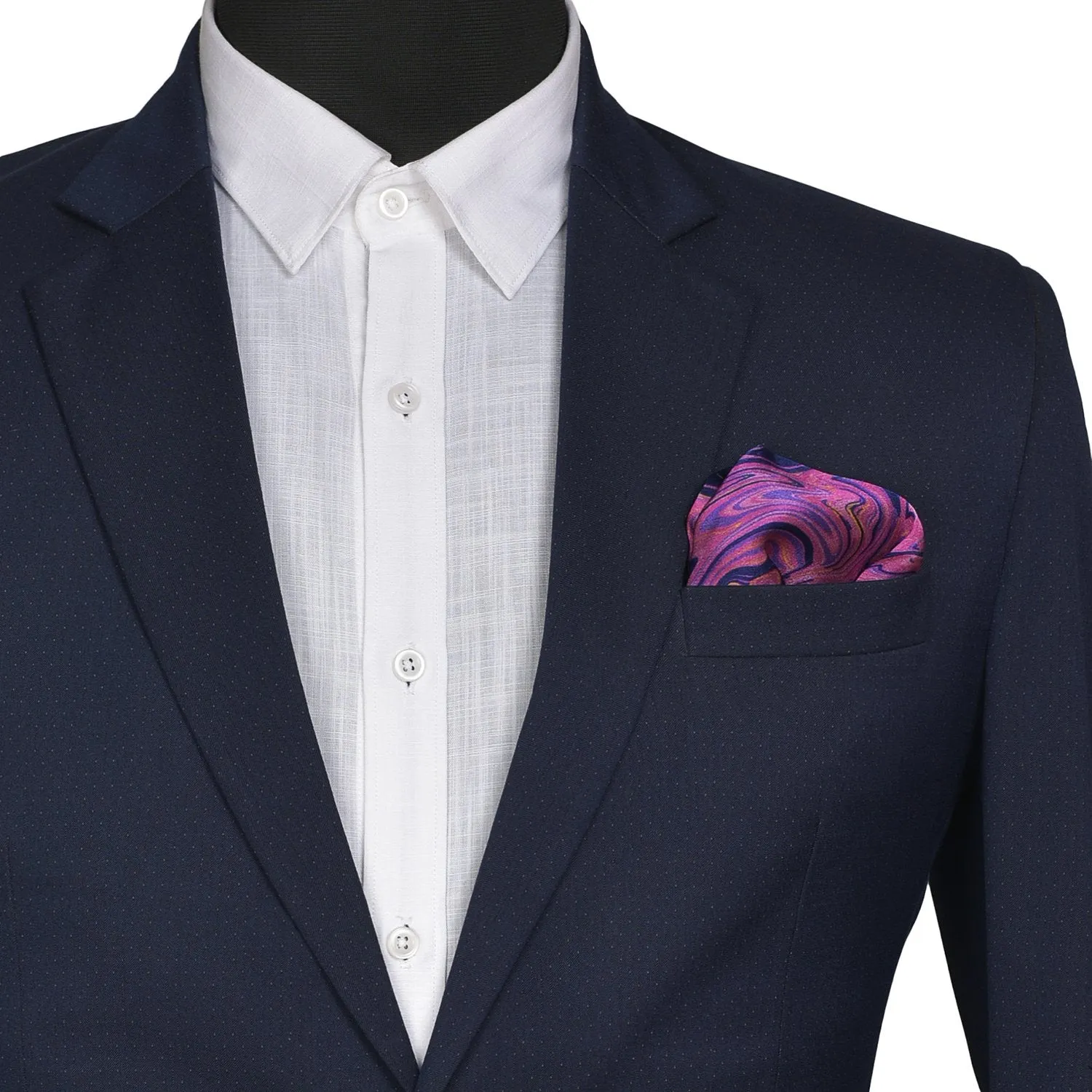 Chokore Navy blue & purple Silk Pocket Square from the Marble Design range