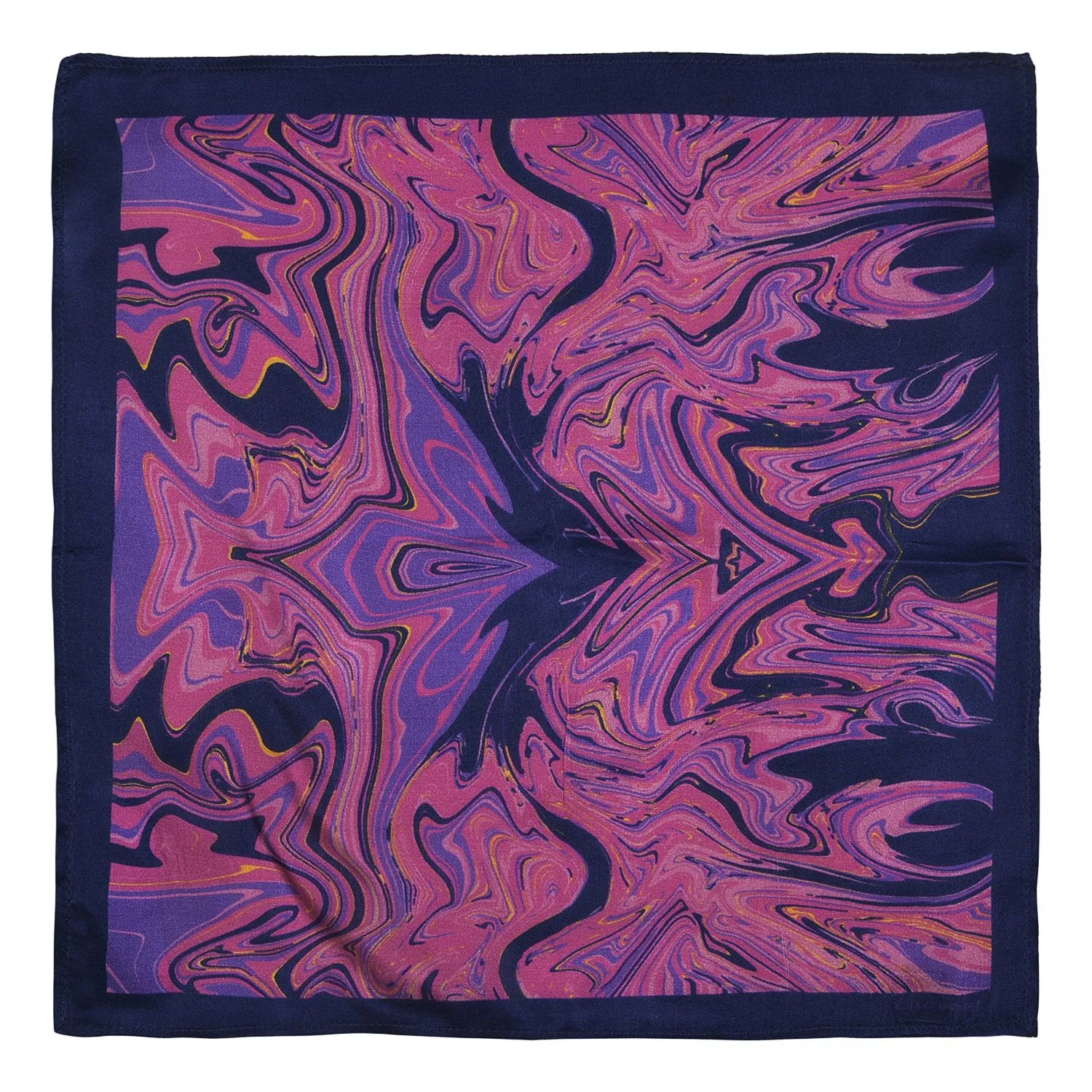 Chokore Navy blue & purple Silk Pocket Square from the Marble Design range