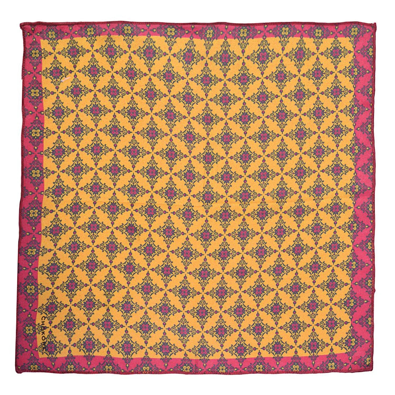 Chokore Orange & Magenta Silk Pocket Square from Indian at Heart collection