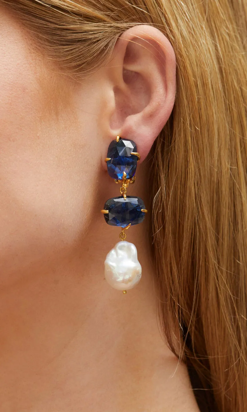 Christie Nicolaides Gia Earrings - Dark Blue