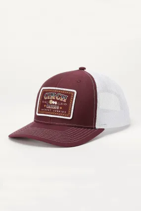 Burgundy/White Cinch Casino Cap - Style MCC0800014