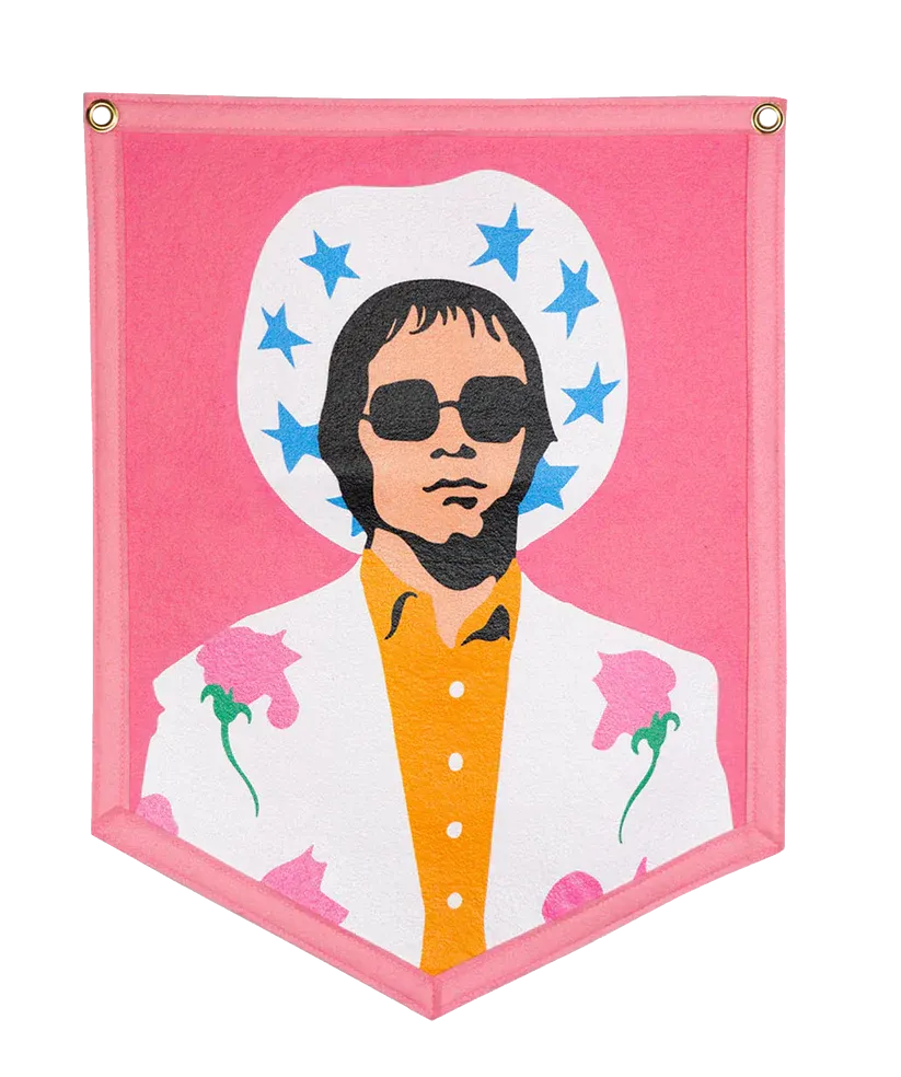 Cowboy Elton John Camp Flag - Oxford Pennant