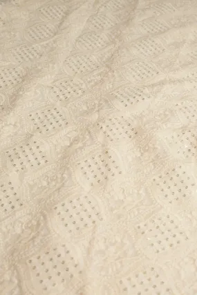 CREAM EMBROIDERED SILK B32-24