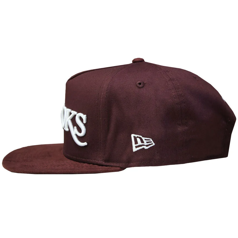 Crooks & Castles Thuxury Serif Strapback Baseball Cap Burgundy