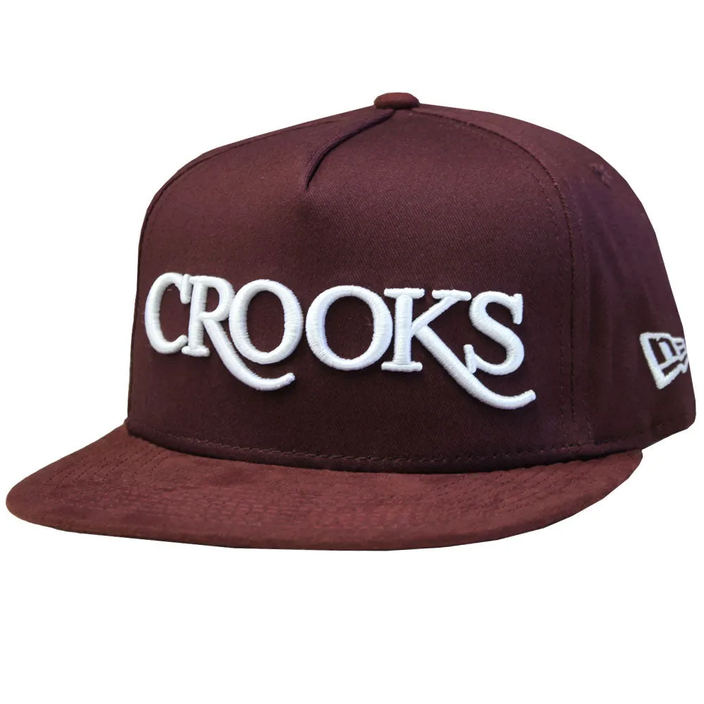 Crooks & Castles Thuxury Serif Strapback Baseball Cap Burgundy