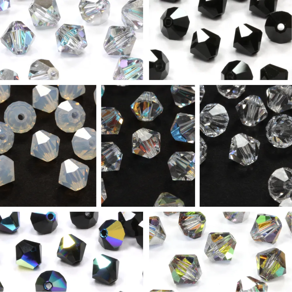 Crystal 6mm Bicone Monochrome Bundle - Pack of 7