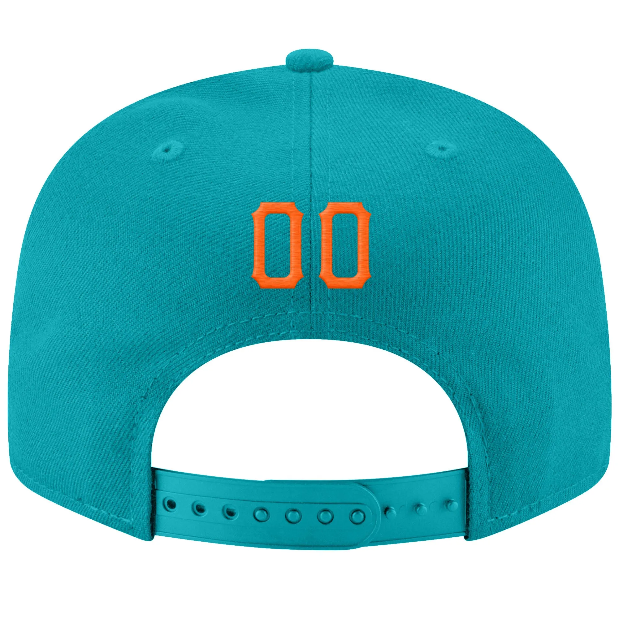 Custom Aqua Orange-White Stitched Adjustable Snapback Hat