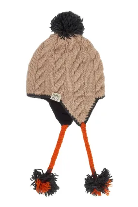 DASHER - Fleece Lined Lambswool Pom Hat Camel