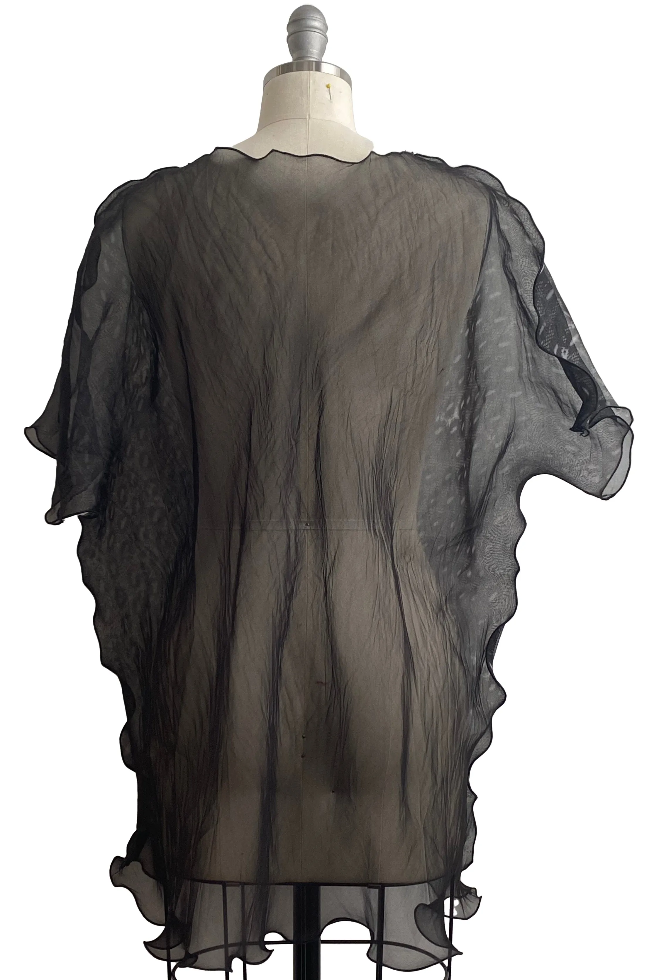 Deb Tunic Organza w/ Lace Print - Black & Grey