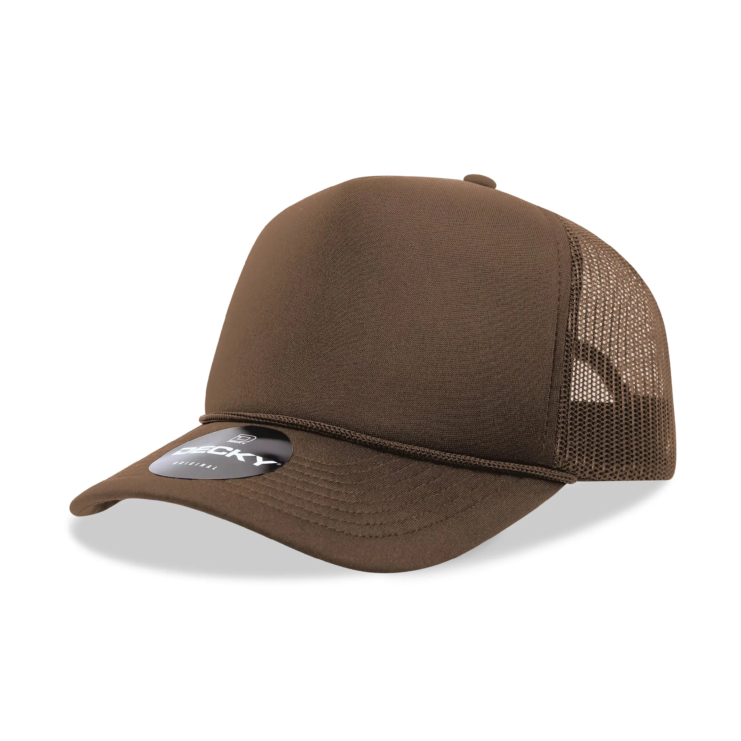 Decky 5 Panel Mid Profile Structured Foam Trucker - BROWN