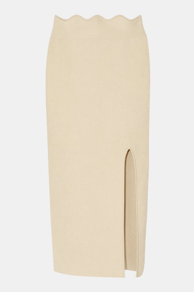 Delia Scalloped Skirt - Creme