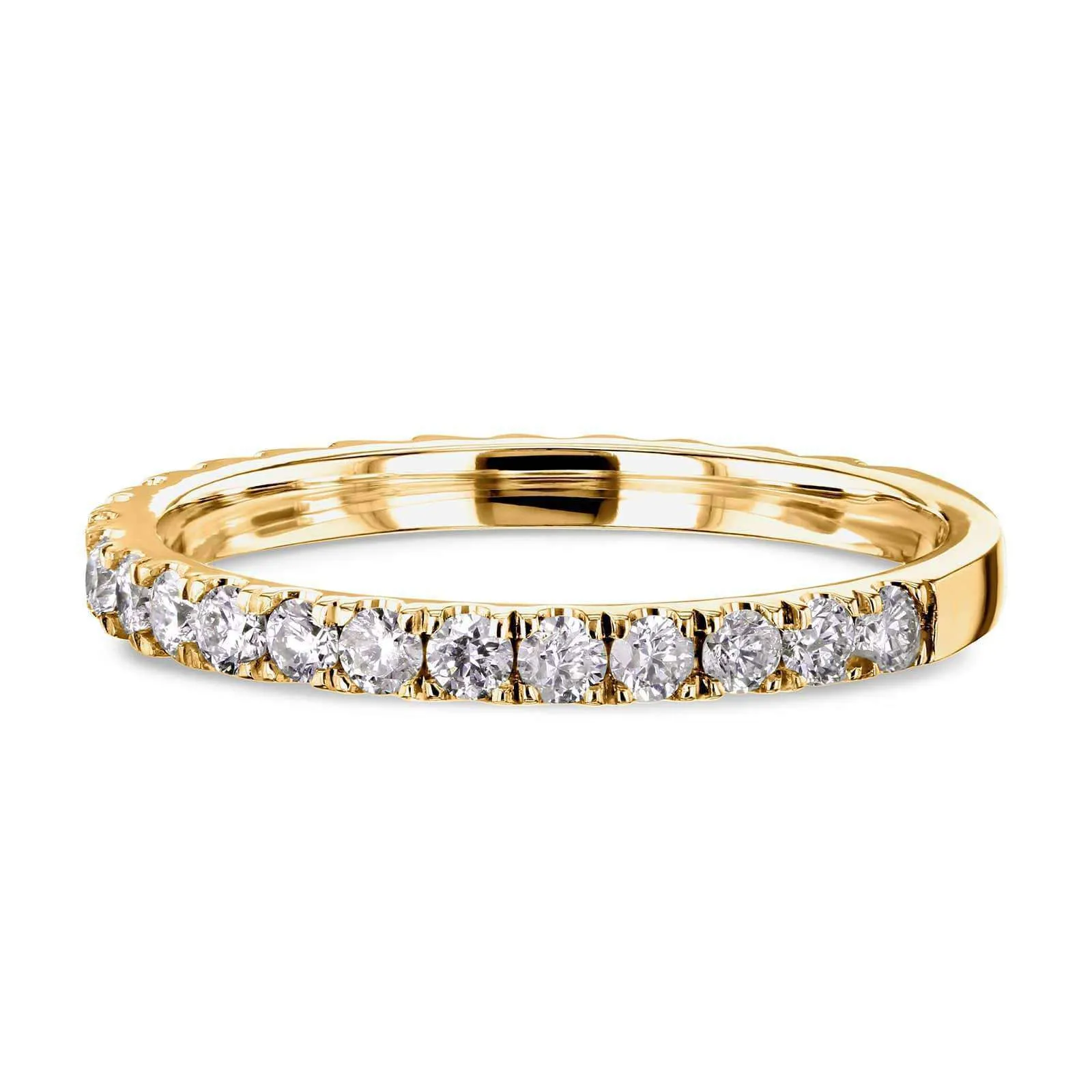 Diamond 3-Quarter Eternity Wedding Band 14k 1/2 Carat