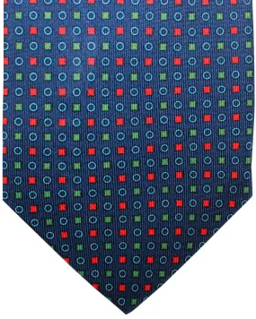 E. Marinella Tie Classic Navy Green Red Geometric