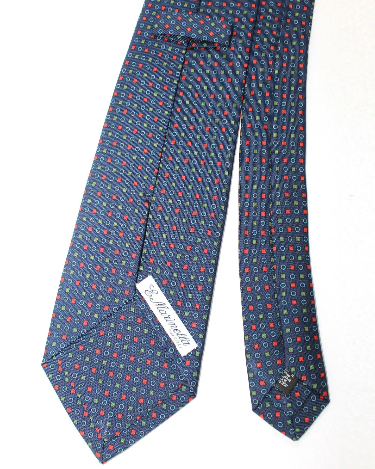 E. Marinella Tie Classic Navy Green Red Geometric