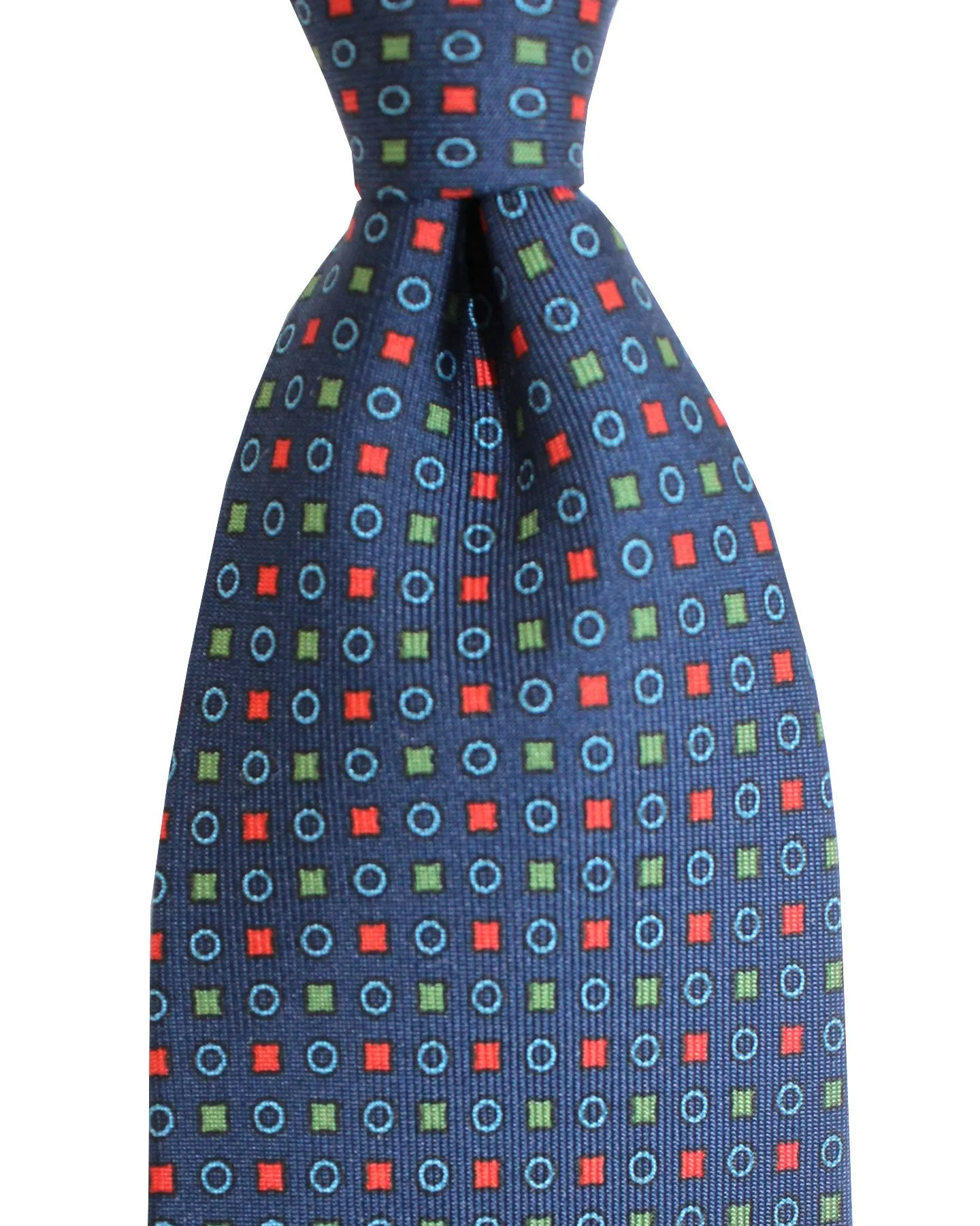 E. Marinella Tie Classic Navy Green Red Geometric