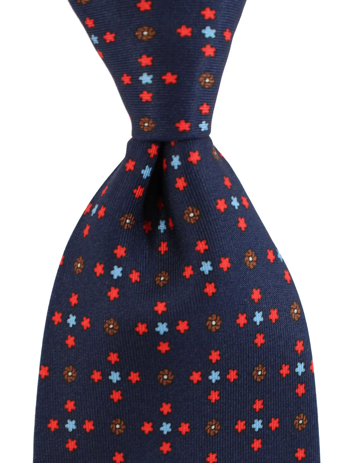 E. Marinella Tie Navy Geometric Design - Wide Necktie SALE