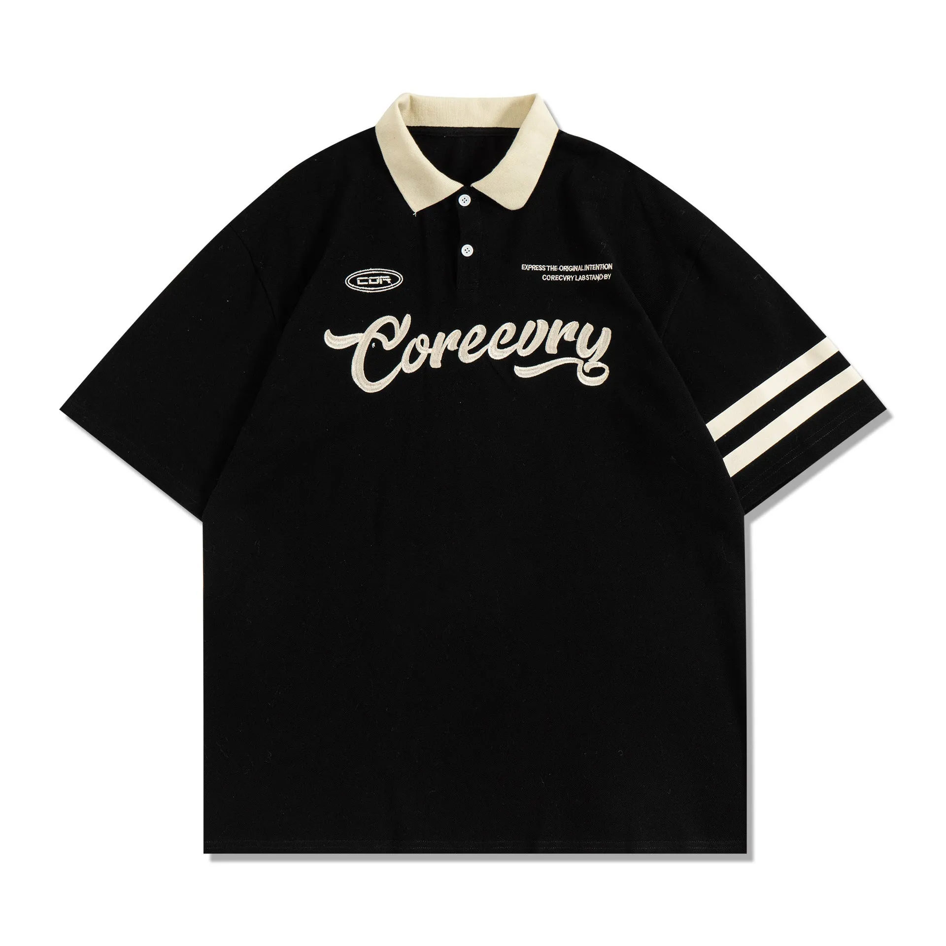 Embro Core |  Embroidered Varsity Polo Shirt