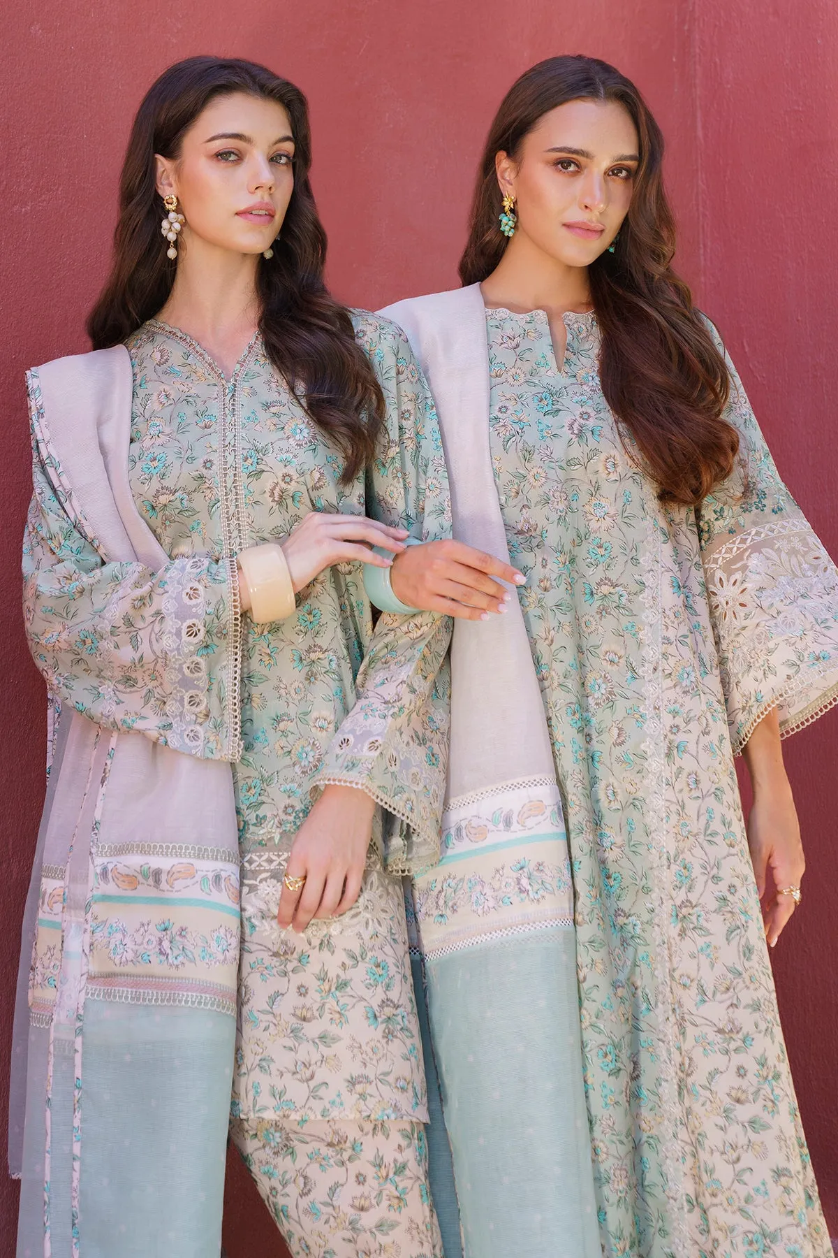 EMBROIDERED PRINTED LAWN UF-576