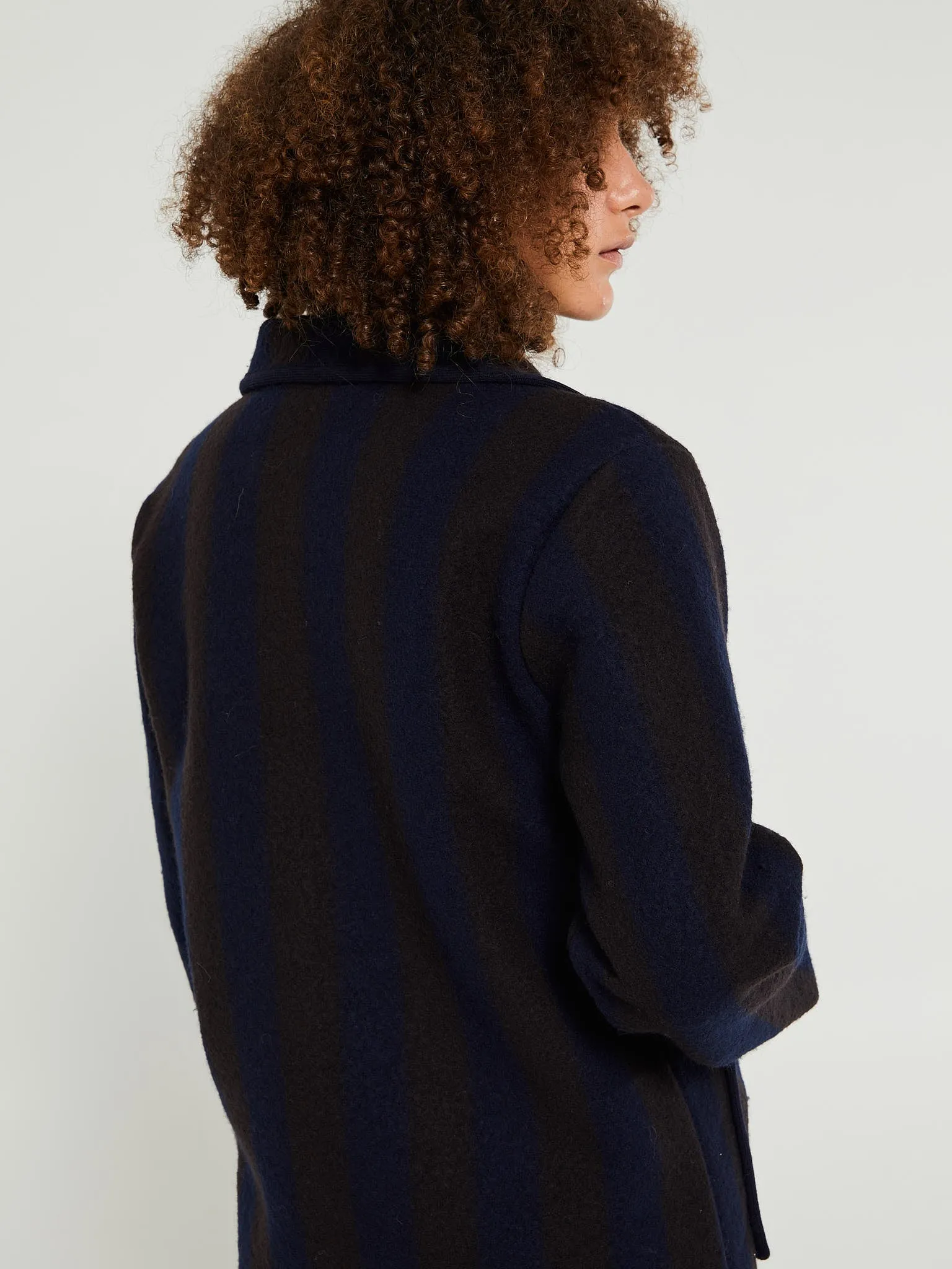 Ethan Wool Jacket in Brown and navy