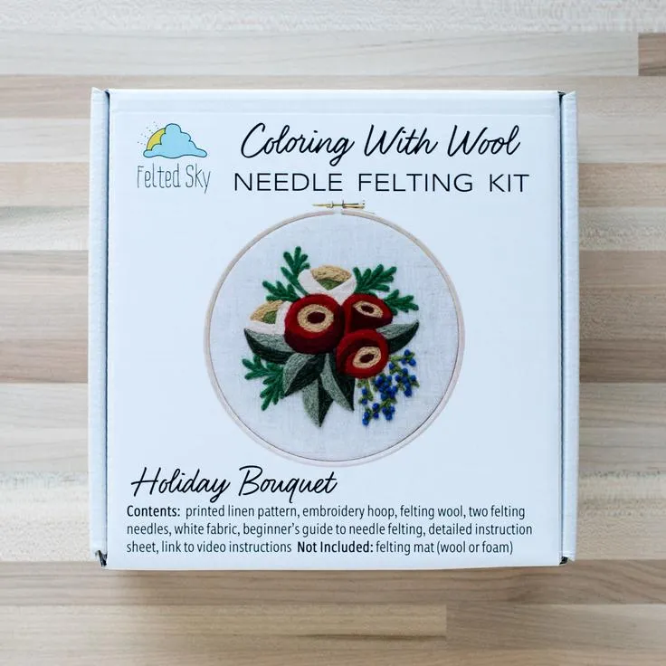 Felted Sky Needle Felting Kit: Holiday Bouquet