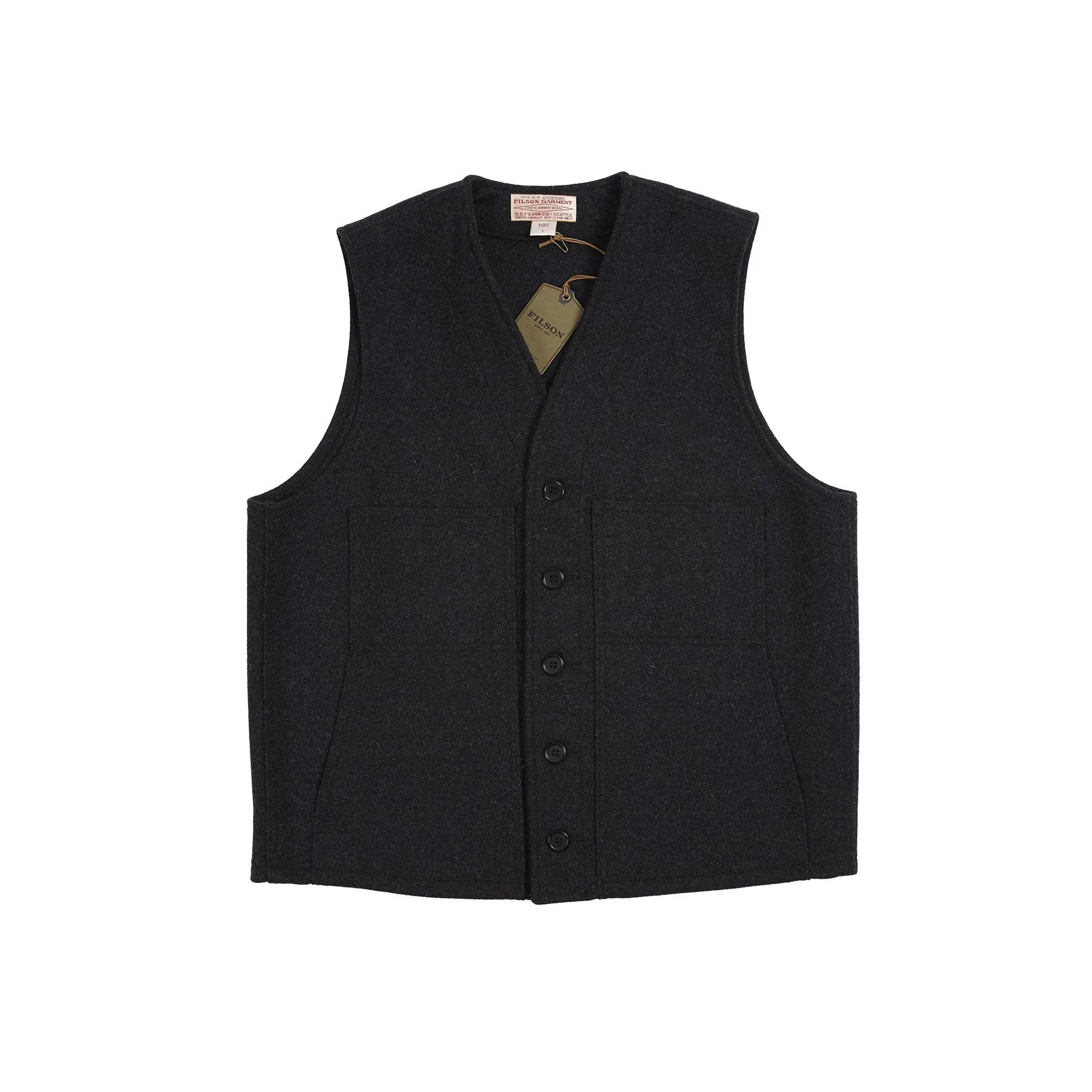 Filson Wool Mackinaw Vest in Charcoal