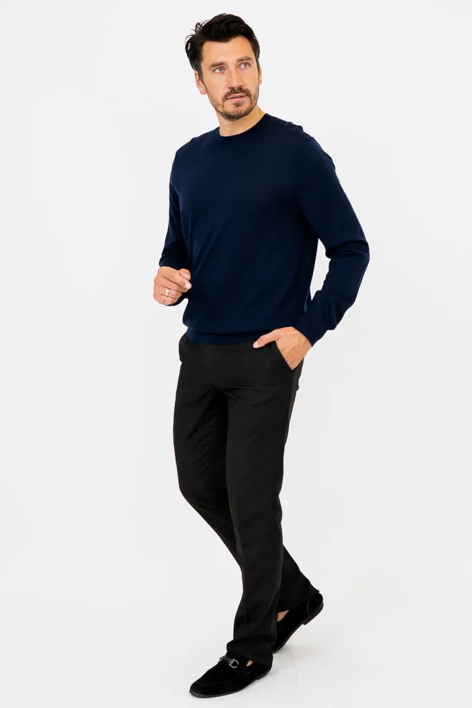 Fraser Sweater, Navy, Merino Wool